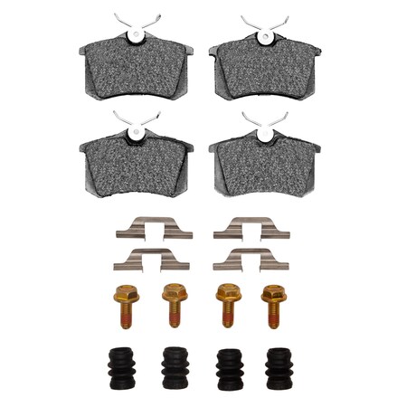 Dynamic Friction Co Active Performance Pads and Hardware Kit, High Friction, High Torque/Aggressive Initial Bite, Rear 1115-0340-03